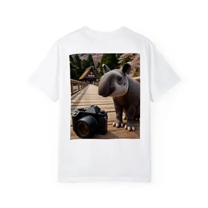 Tapir With Camera On Japanese Bridge