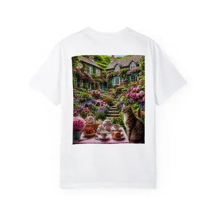 Tabby Cat English Cottage Garden Tea Setting