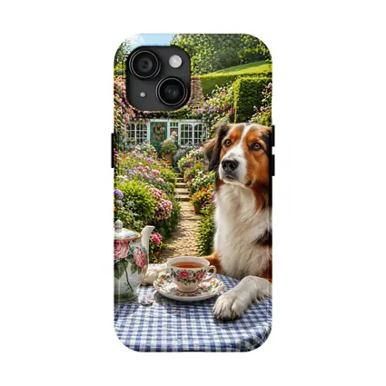 Border Collie Tea Garden Cottage Flowers