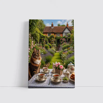 Maine Coon Cat English Cottage Garden Tea