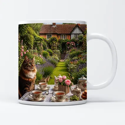Maine Coon Cat English Cottage Garden Tea