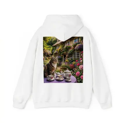 Tabby Cat English Cottage Garden Tea Party