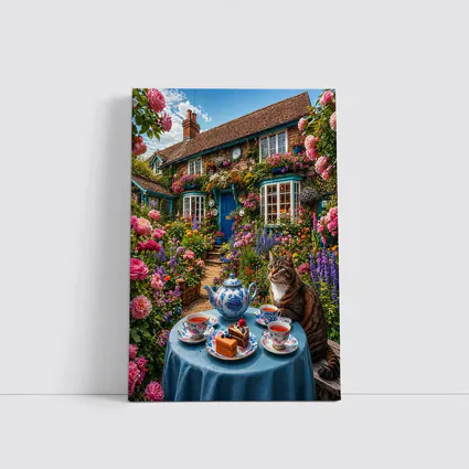 Tabby Cat Garden Cottage Afternoon Tea