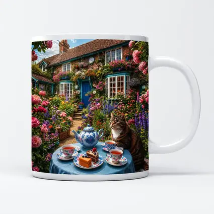 Tabby Cat Garden Cottage Afternoon Tea