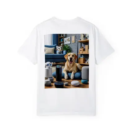 Labrador Retriever With Smart Home Speakers