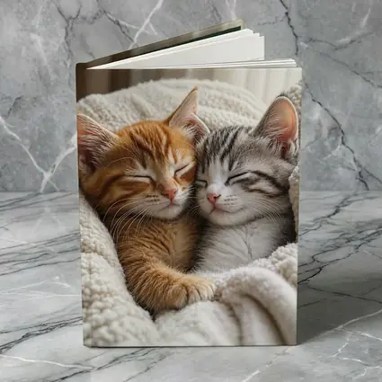 Two Sleeping Kittens Cuddled In Blanket