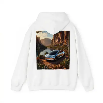 Tesla Model S Desert Canyon River Scene