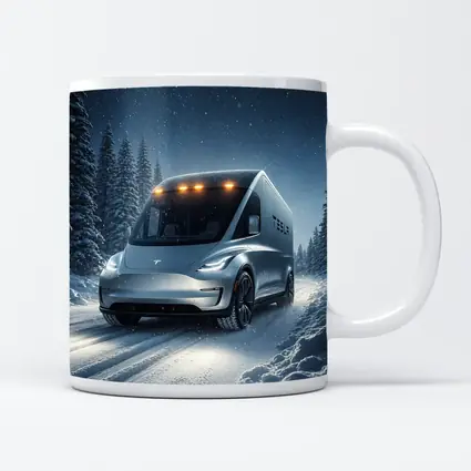 Tesla Semi Truck Snowy Winter Night Drive