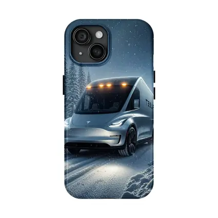Tesla Semi Truck Snowy Winter Night Drive