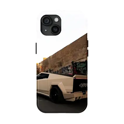 Tesla Cybertruck Beige Wrap Urban Graffiti Street