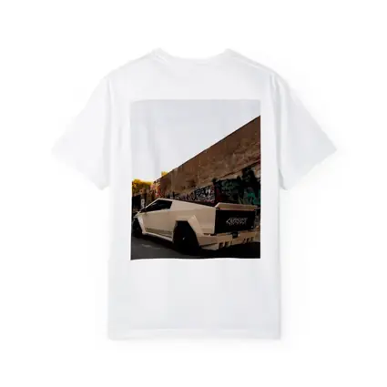 Tesla Cybertruck Beige Wrap Urban Graffiti Street