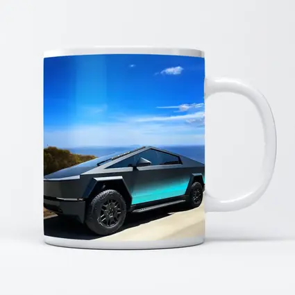 Tesla Cybertruck Dark Teal Coastal Road Drive