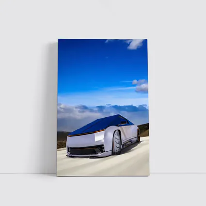 Tesla Cybertruck Futuristic Concept Car Blue Sky