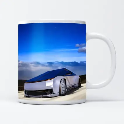 Tesla Cybertruck Futuristic Concept Car Blue Sky