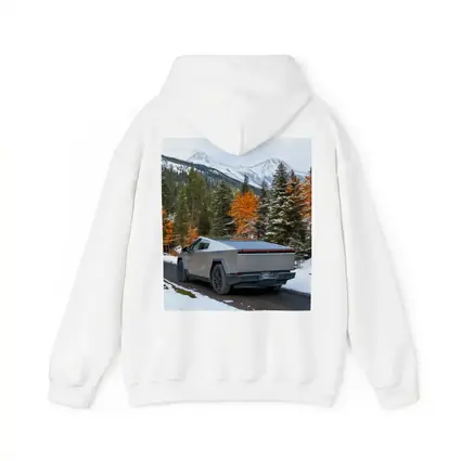 Tesla Cybertruck Mountain Snow Forest Road