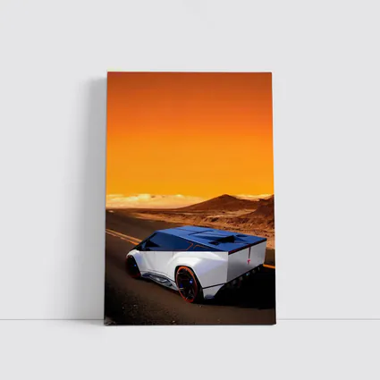 Tesla Cybertruck Concept Desert Orange Sky