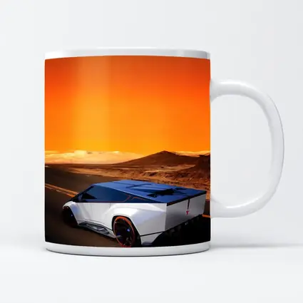 Tesla Cybertruck Concept Desert Orange Sky