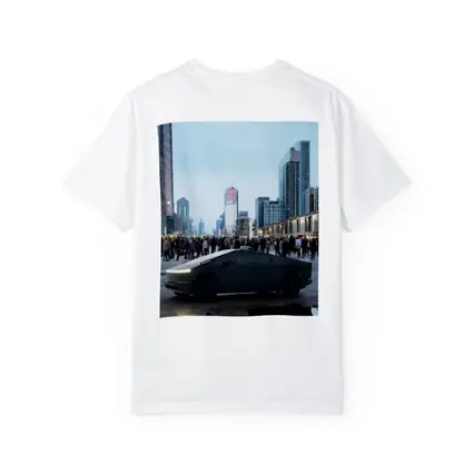 Tesla Cybertruck Dark City Street Scene
