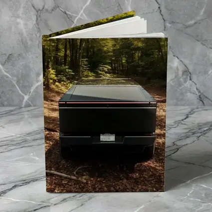 Tesla Cybertruck Rear View Forest Trail