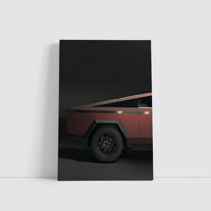 Tesla Cybertruck Dark Red Studio Shot
