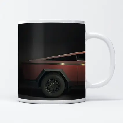 Tesla Cybertruck Dark Red Studio Shot