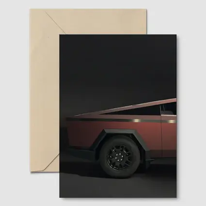 Tesla Cybertruck Dark Red Studio Shot