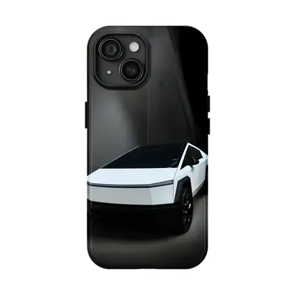 Tesla Cybertruck White Studio Dark Background