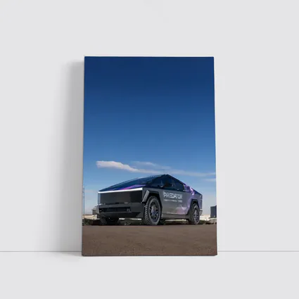 Tesla Cybertruck Predator Wrap Blue Sky