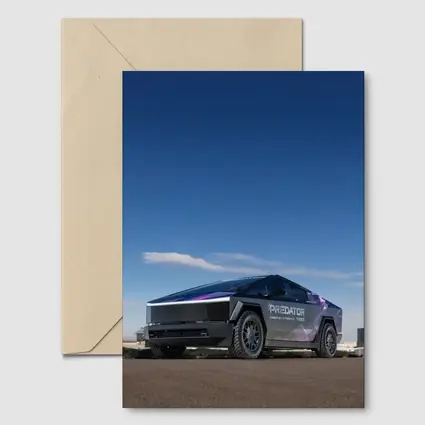Tesla Cybertruck Predator Wrap Blue Sky