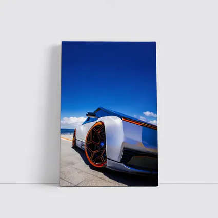 Tesla Cybertruck Coastal Blue Sky View
