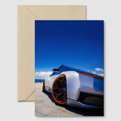 Tesla Cybertruck Coastal Blue Sky View
