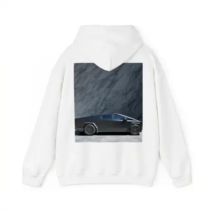 Tesla Cybertruck Against Marble Stone Wall