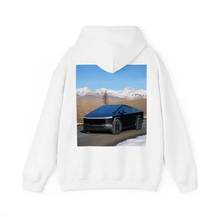 Tesla Cybertruck Black Snowy Mountain Road