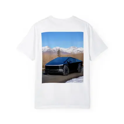 Tesla Cybertruck Black Snowy Mountain Road