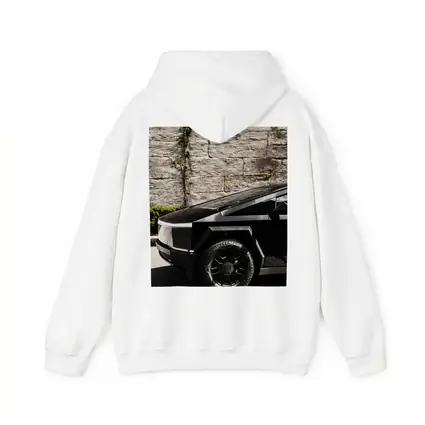 Tesla Cybertruck Black Against Stone Wall