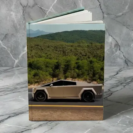 Tesla Cybertruck Silver Truck Mountain Road