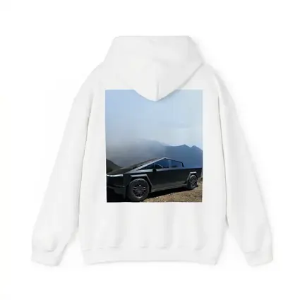 Tesla Cybertruck Black Mountain Misty Backdrop