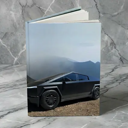 Tesla Cybertruck Black Mountain Misty Backdrop