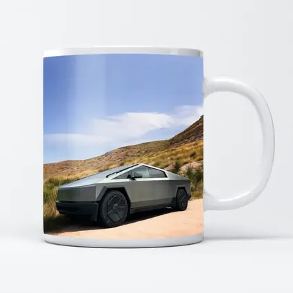 Tesla Cybertruck Parked On Desert Dirt Road