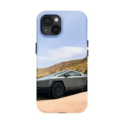 Tesla Cybertruck Parked On Desert Dirt Road
