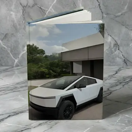 Tesla Cybertruck Parked Modern House Exterior