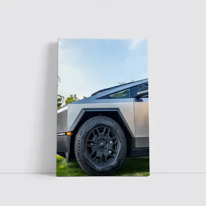 Tesla Cybertruck Parked On Green Grass