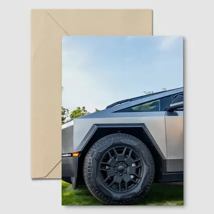Tesla Cybertruck Parked On Green Grass