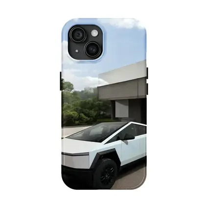 Tesla Cybertruck Parked Modern House Exterior