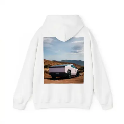Tesla Cybertruck Pink Desert Mountain Backdrop