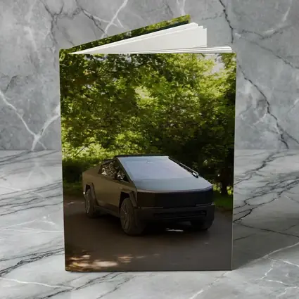 Tesla Cybertruck Parked On Forest Road