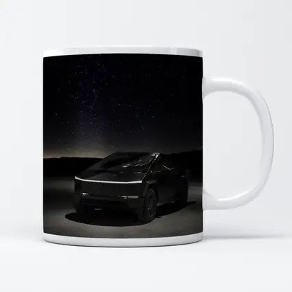 Tesla Cybertruck Under Starry Night Sky