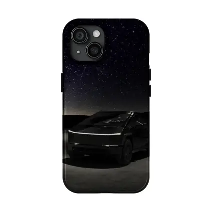 Tesla Cybertruck Under Starry Night Sky