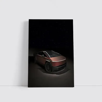 Tesla Cybertruck Under Starry Night Sky