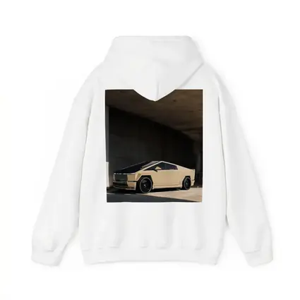 Tesla Cybertruck Beige Under Concrete Bridge